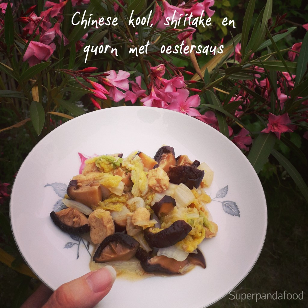 Chinese kool, shiitake en quornblokjes met oestersaus - Recept - Superpandafood