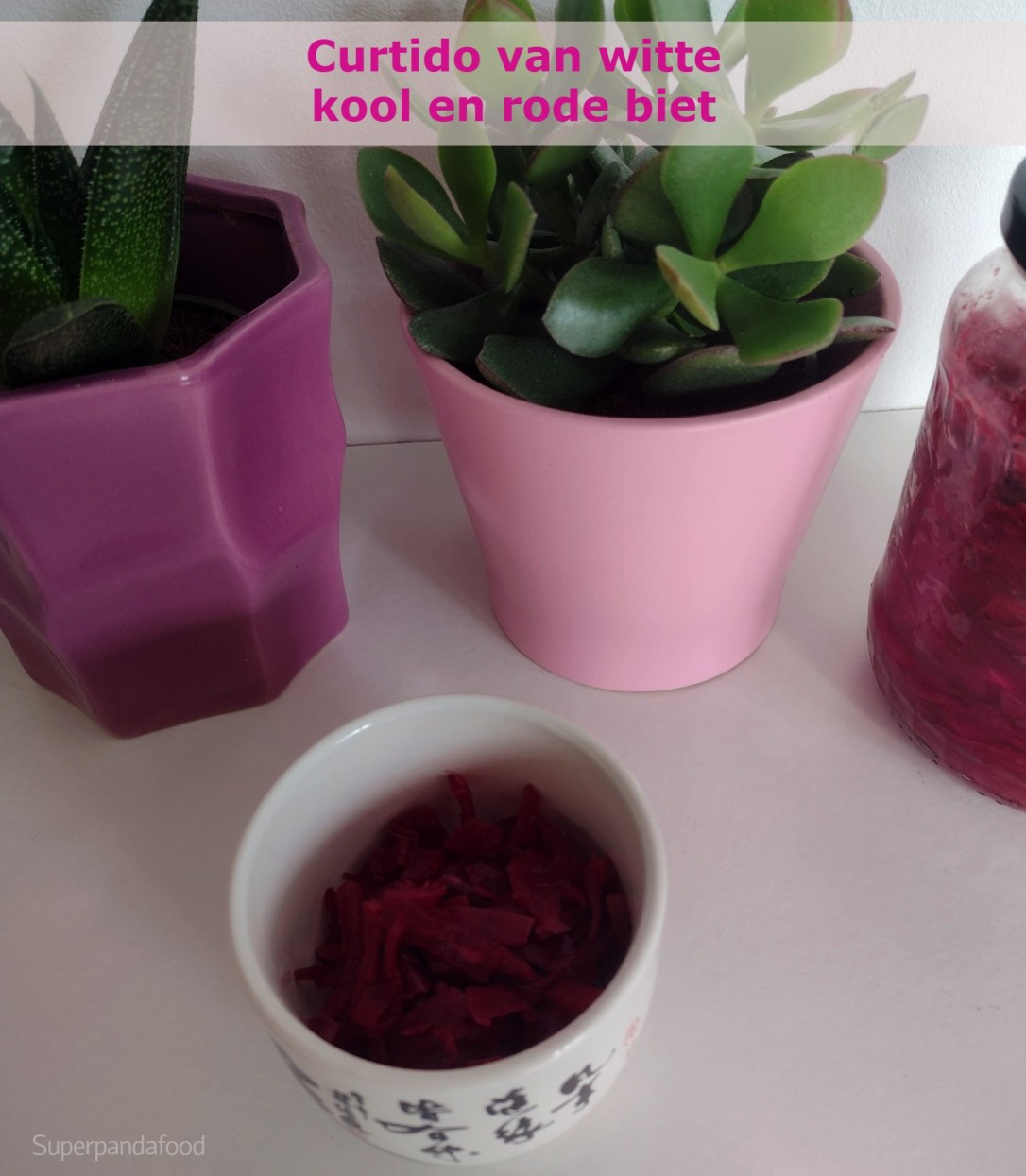 Curtido van witte kool, rode biet, wortel en&nbsp;gember